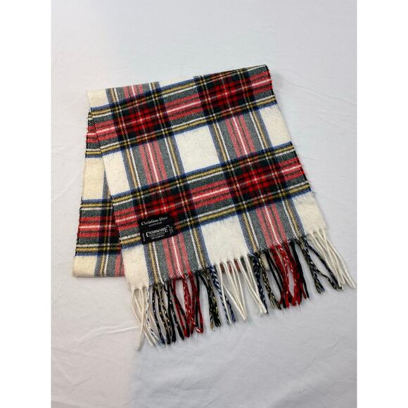 Vintage Christian Dior Monsieur Tartan Plaid Scarf | Cashmaire - Picture 4 of 7